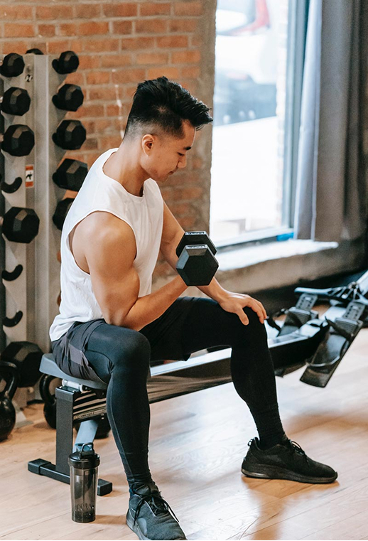Man with dumbbells